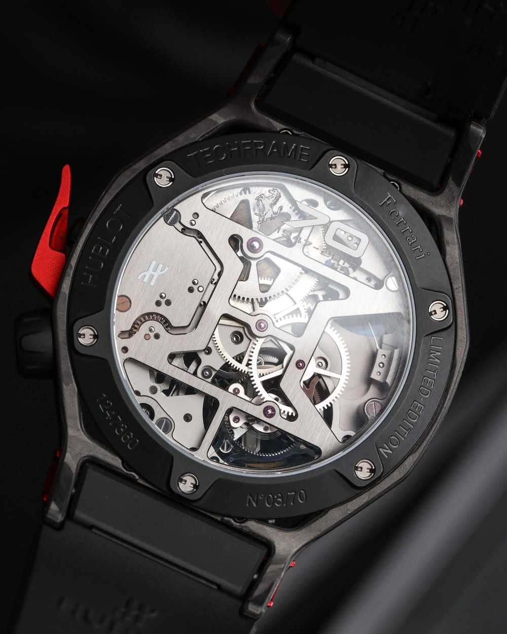 Hublot Techframe Ferrari 70 Years Tourbillon Chronograph 腕表評測 腕上評測 